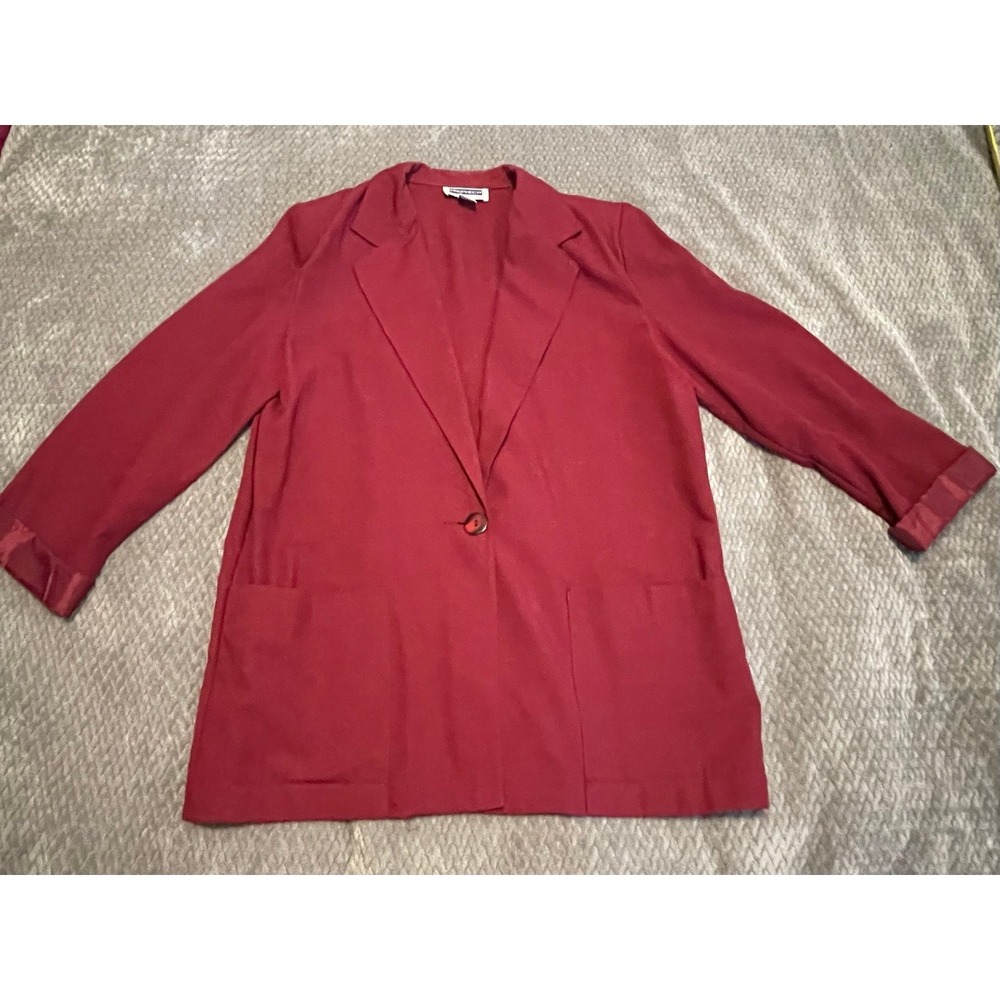 Vintage Prophecy by Sag Harbor Women's Blazer - Maroon - Size 10